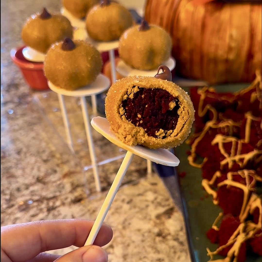 Photo of Red Velvet Cake Pop (Pumpkin Shaped) - View 2